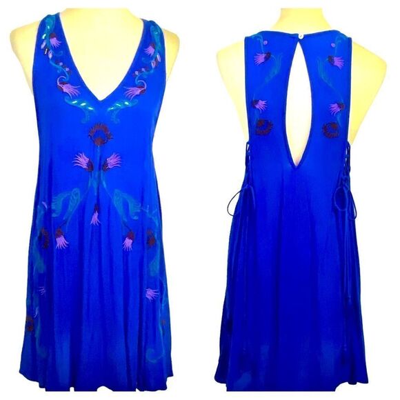 FREE PEOPLE INTIMATELY ADELAIDE FESTIVAL EMBROIDERED SLIP DRESS - Picture 1 of 14